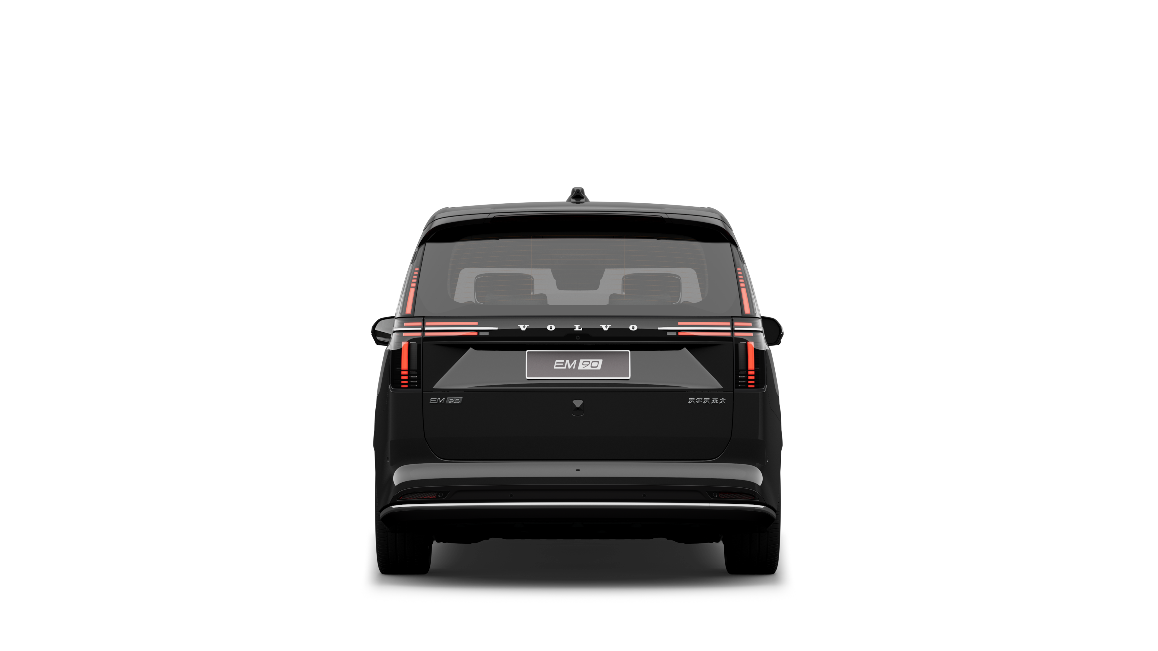 沃尔沃汽车后视图在朴素的工作室背景下。