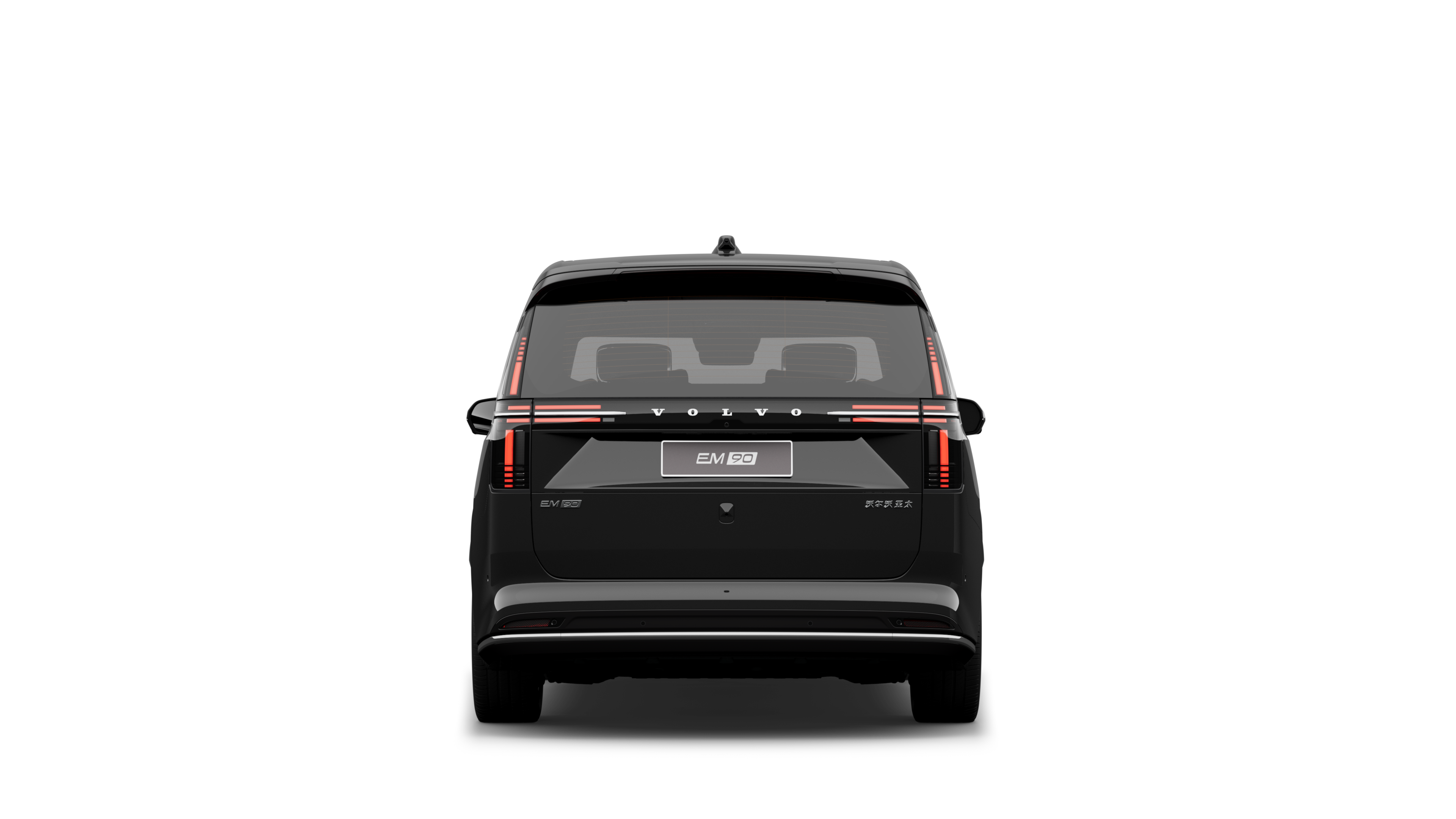 沃尔沃汽车后视图在朴素的工作室背景下。