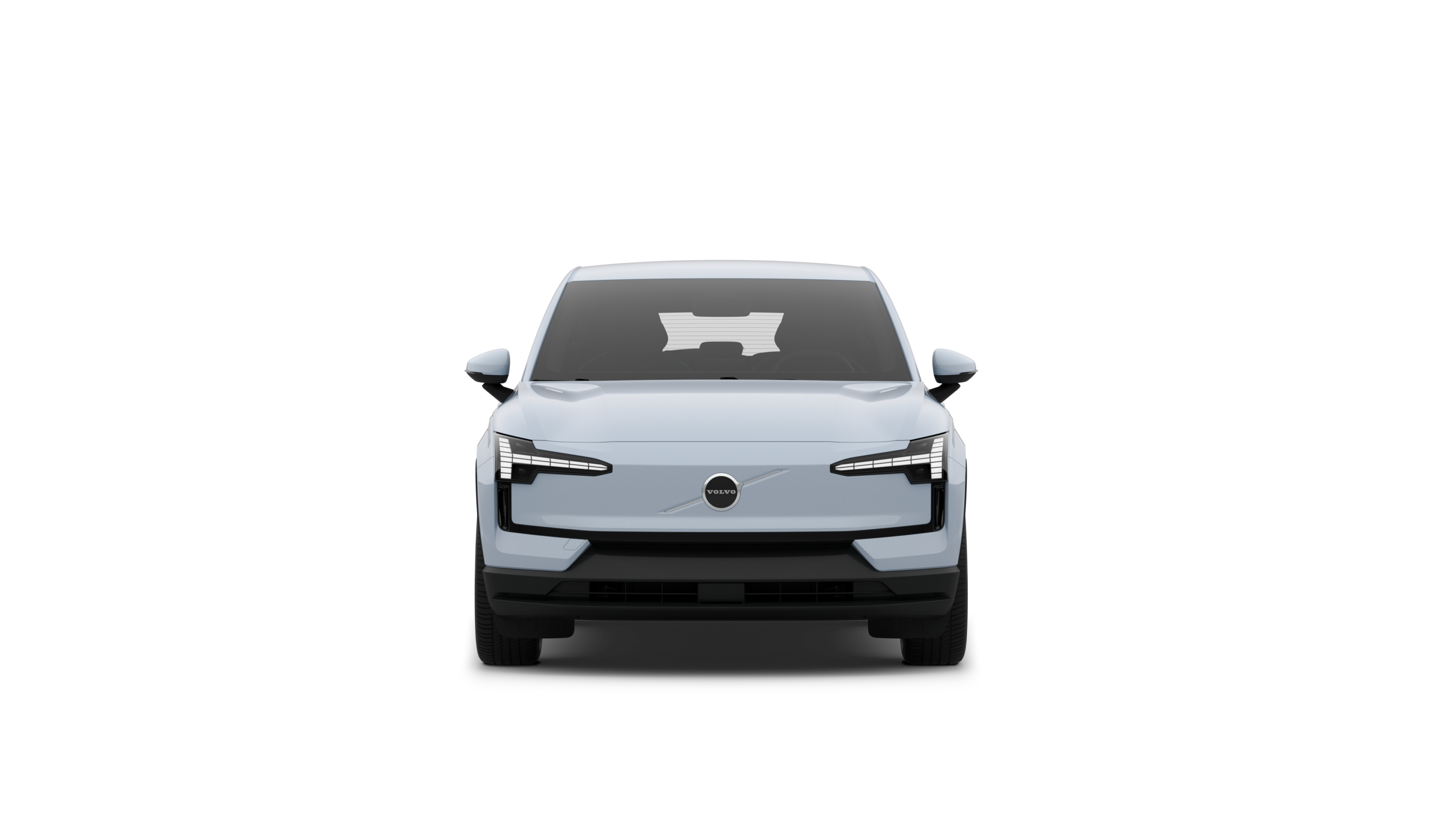 沃尔沃汽车在普通工作室背景中的前视图。