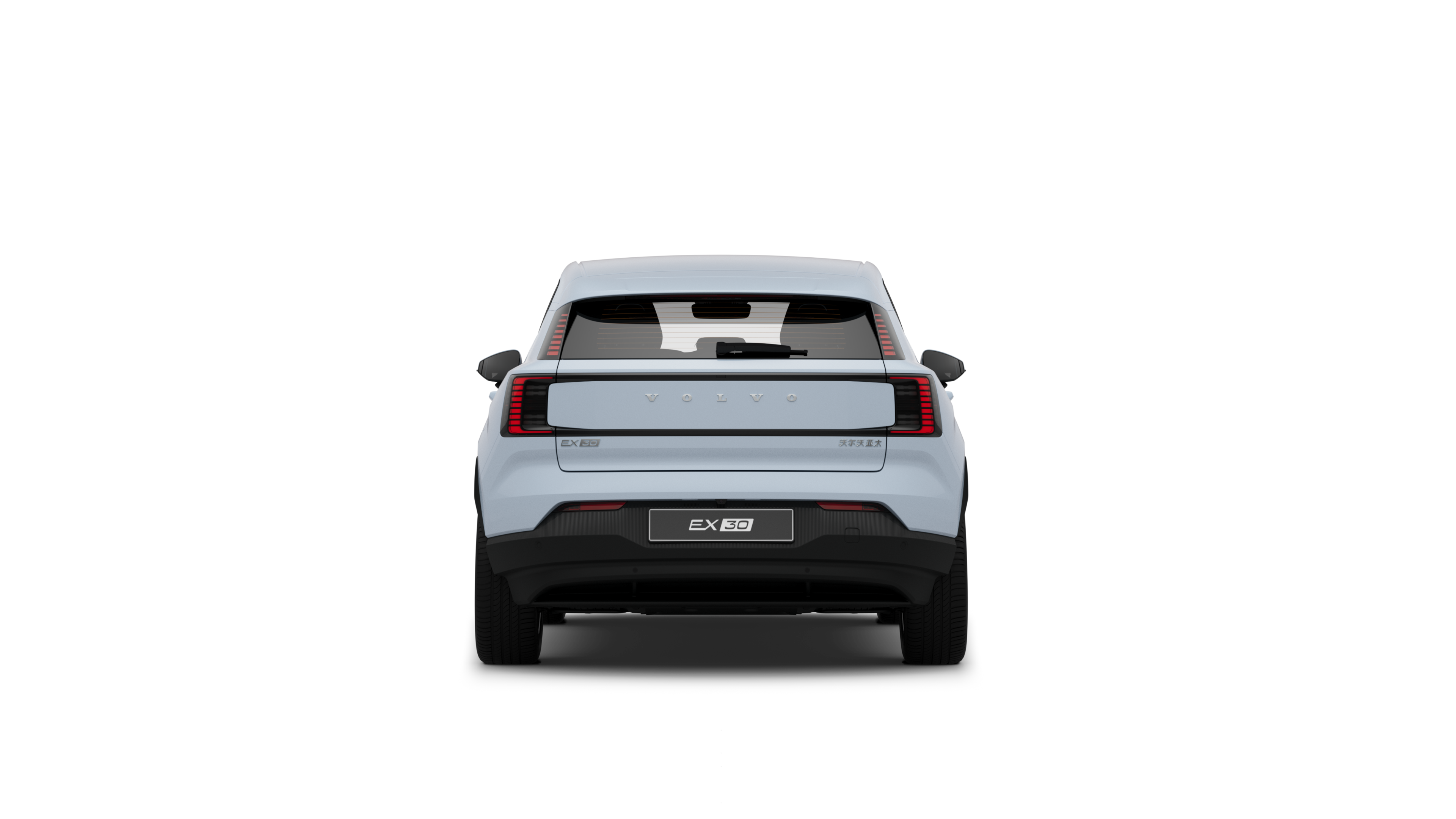 沃尔沃汽车后视图在朴素的工作室背景下。