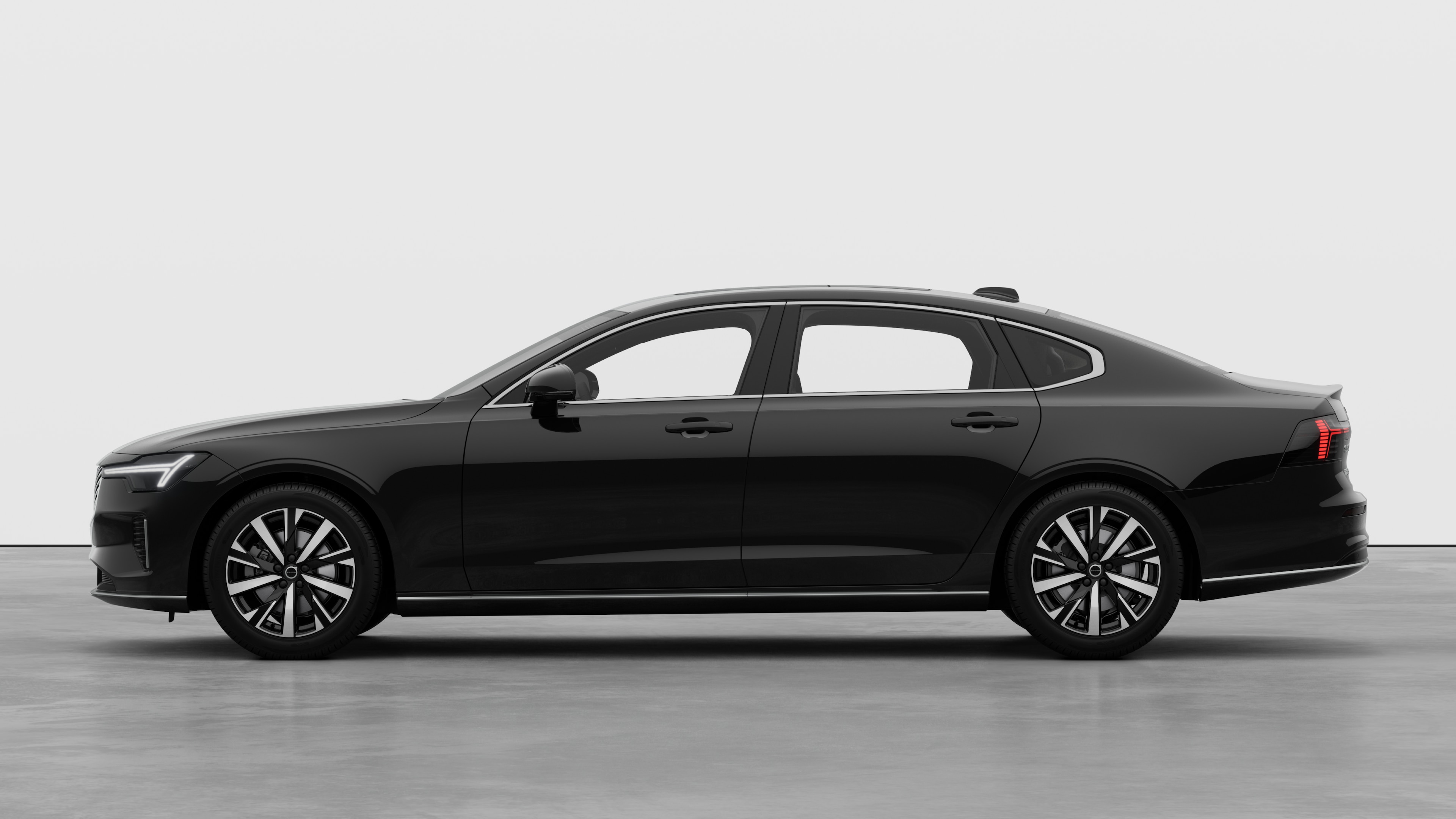 沃尔沃汽车在朴素的工作室背景下的侧视图。不存在其他详细信息或标识符。