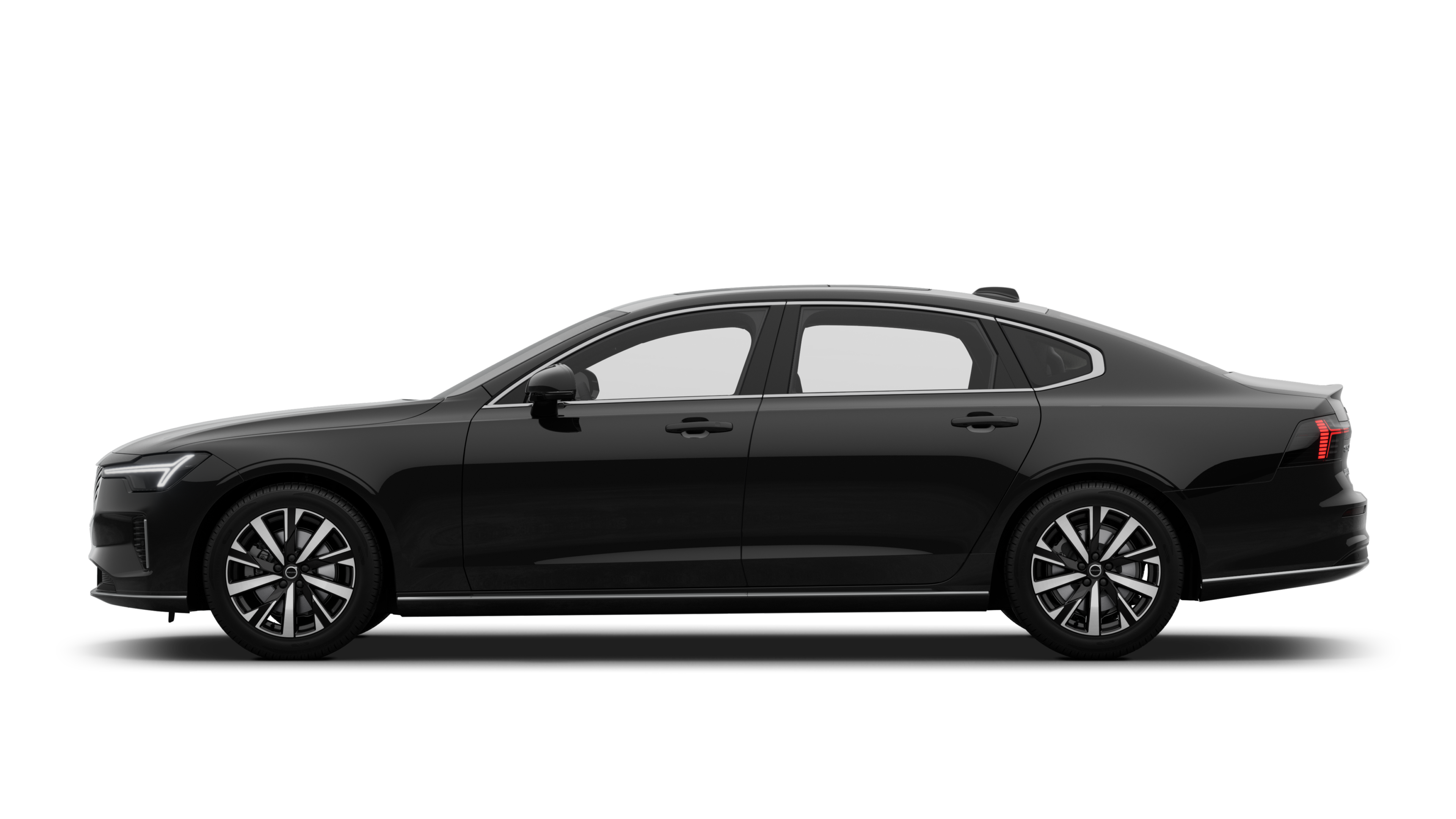 沃尔沃汽车在朴素的工作室背景下的侧视图。不存在其他详细信息或标识符。