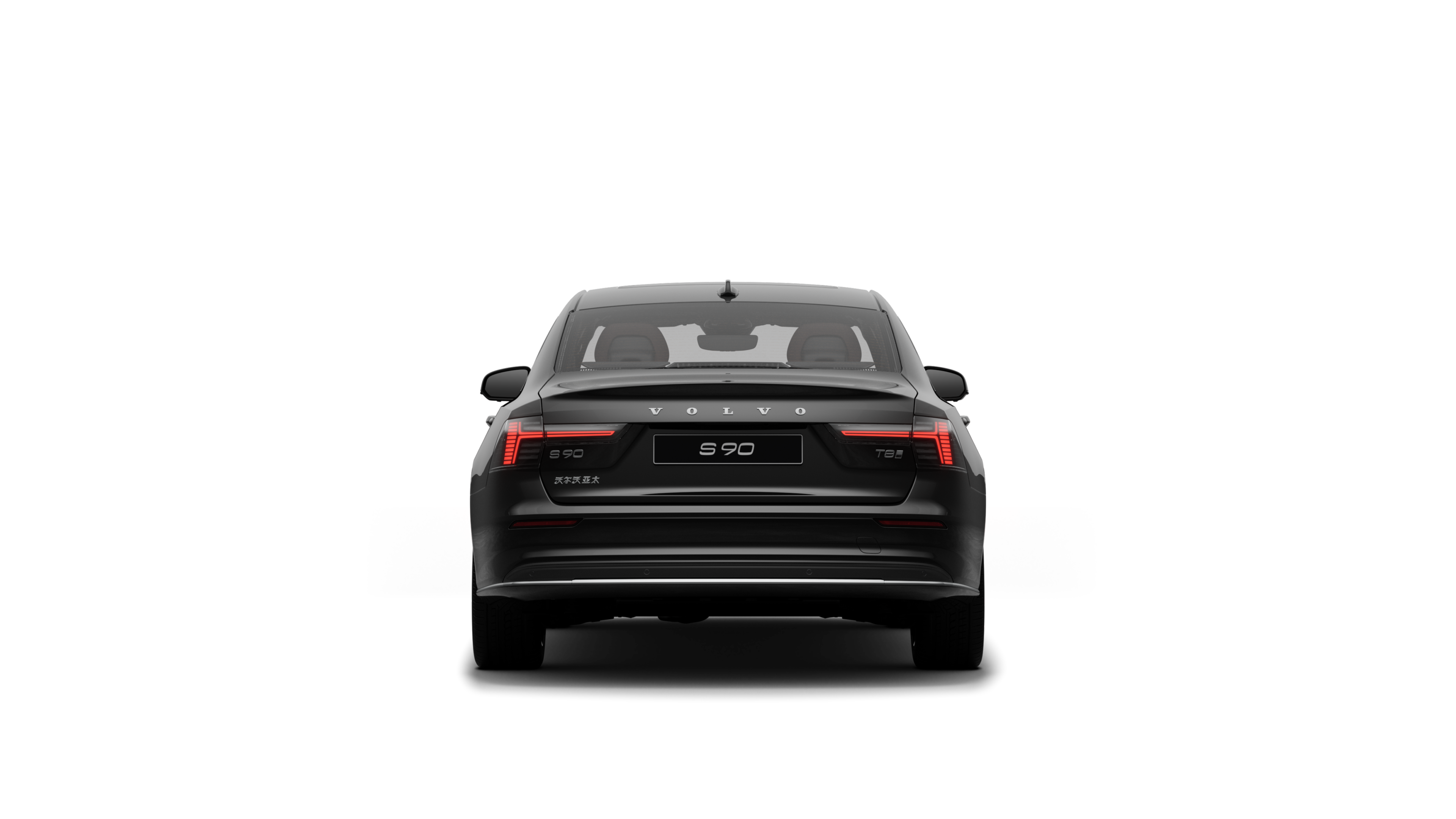 沃尔沃汽车后视图在朴素的工作室背景下。