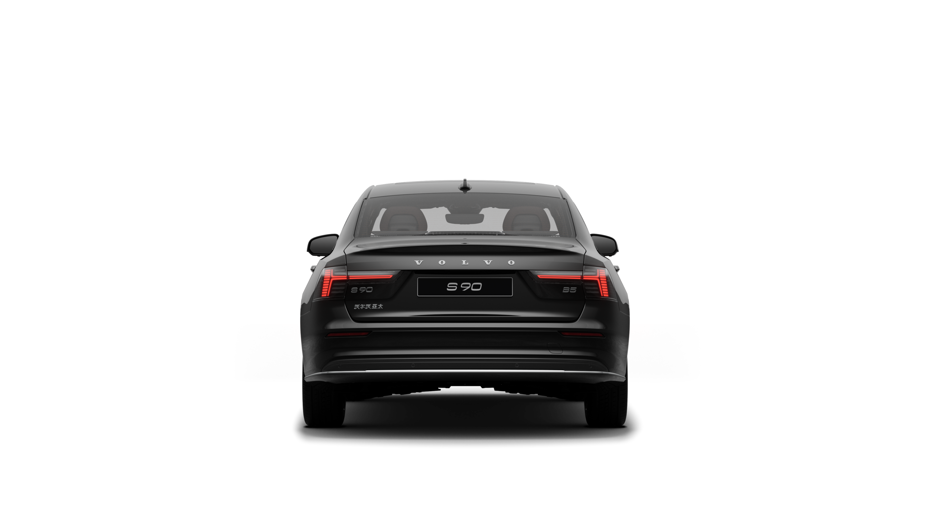 沃尔沃汽车后视图在朴素的工作室背景下。