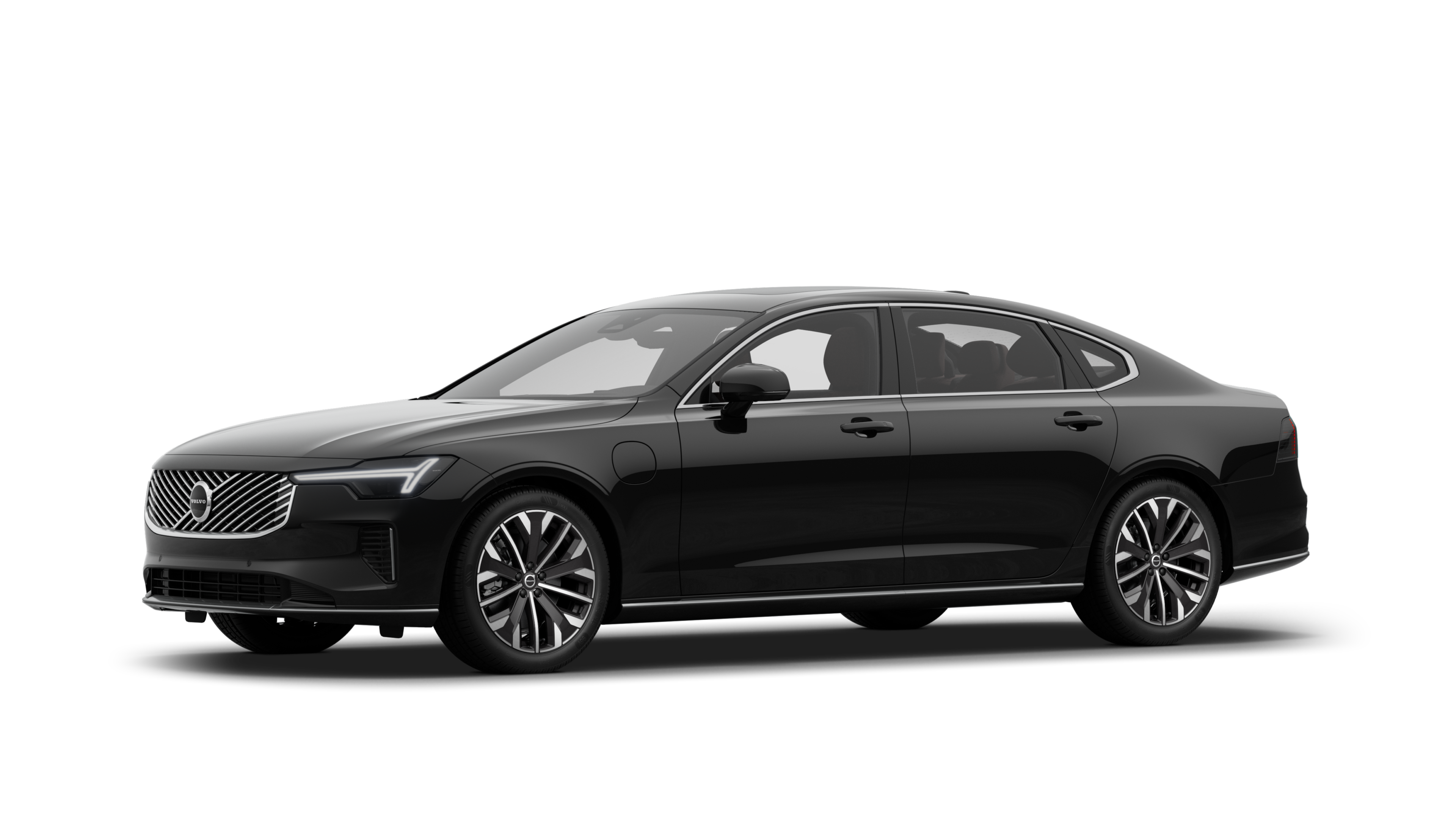 沃尔沃汽车外观四分之三视图，朴素的工作室背景。