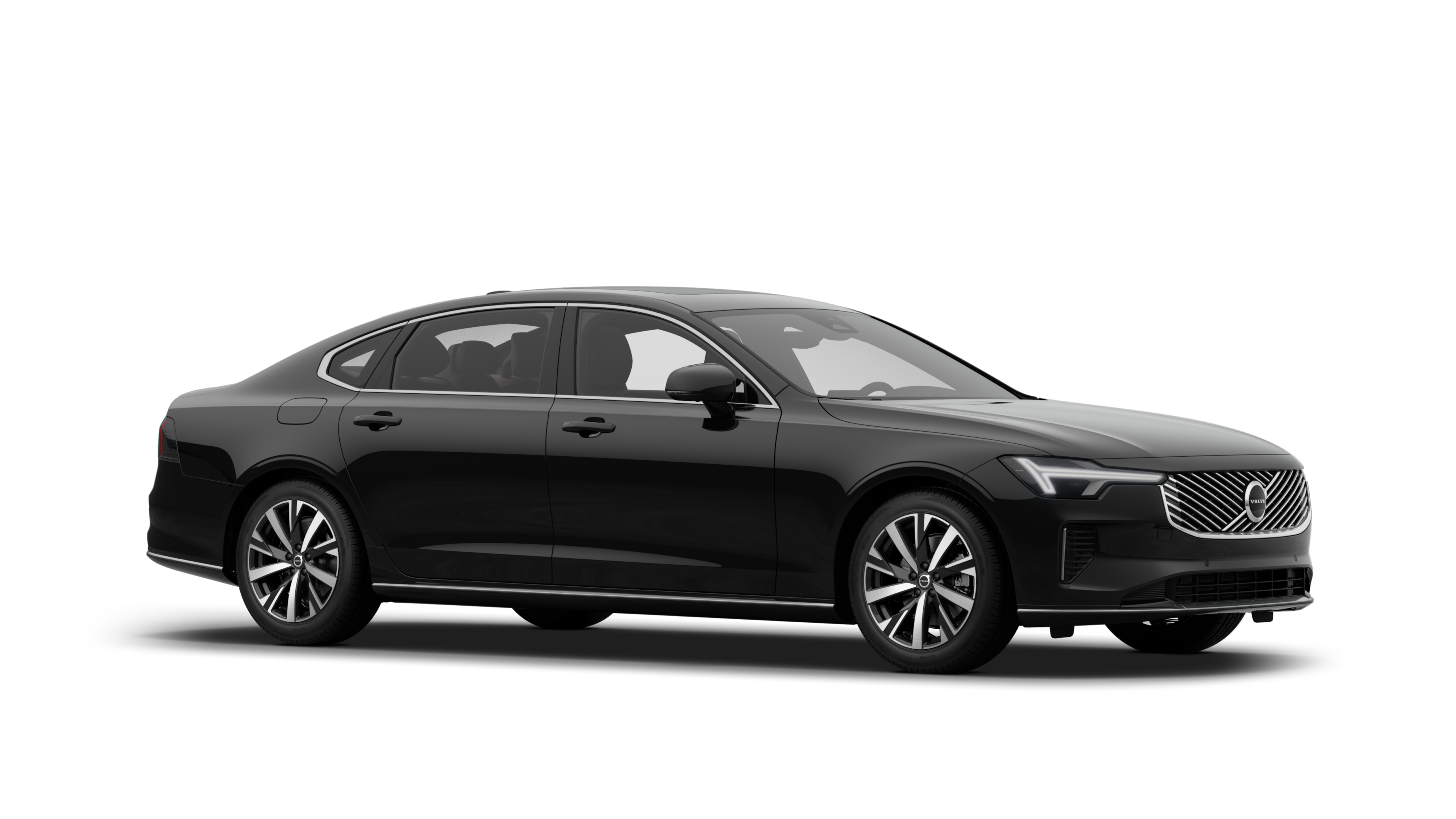 沃尔沃汽车外观，四分之三的视图，在朴素的工作室背景中。