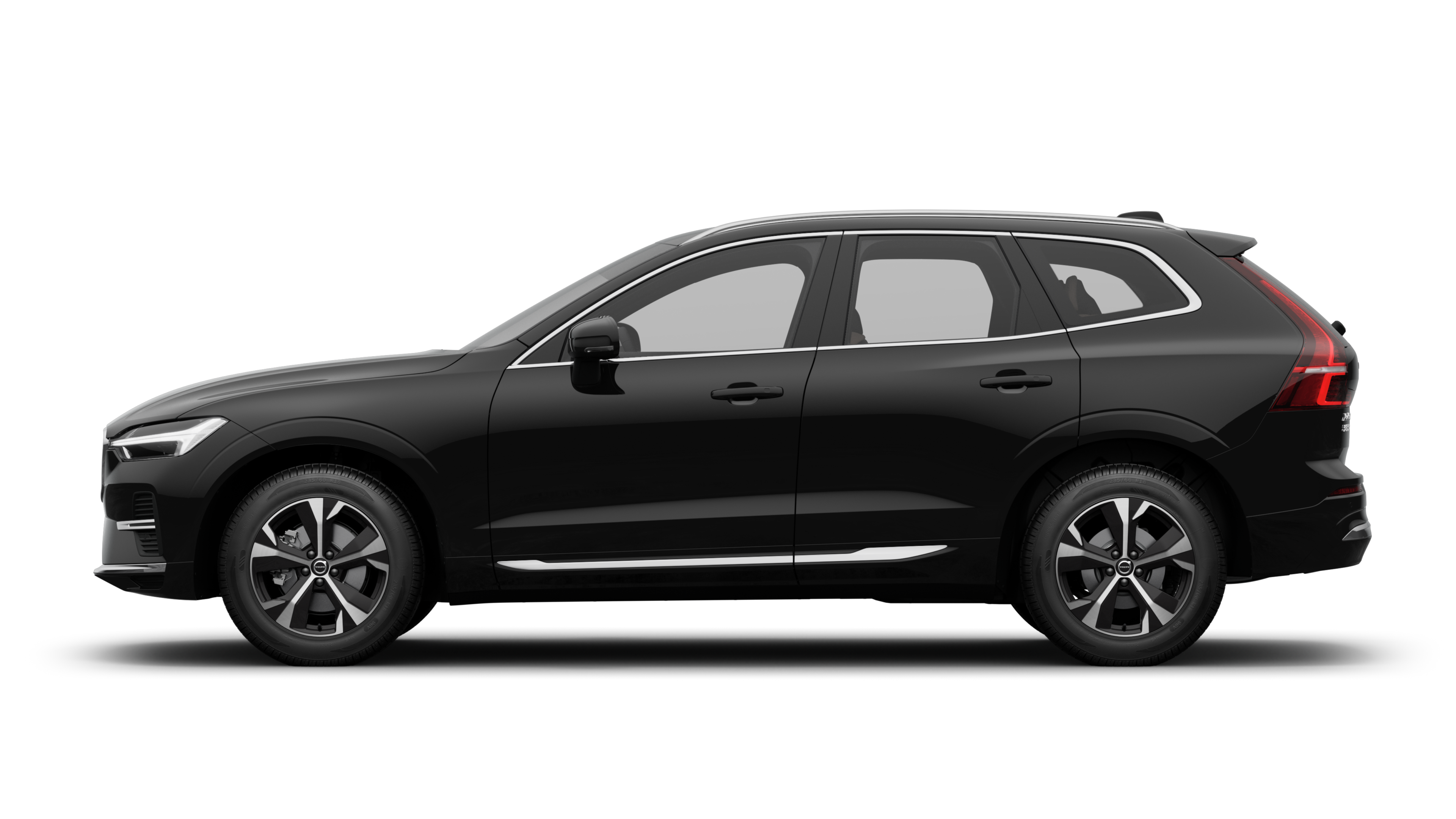 沃尔沃汽车在朴素的工作室背景下的侧视图。不存在其他详细信息或标识符。