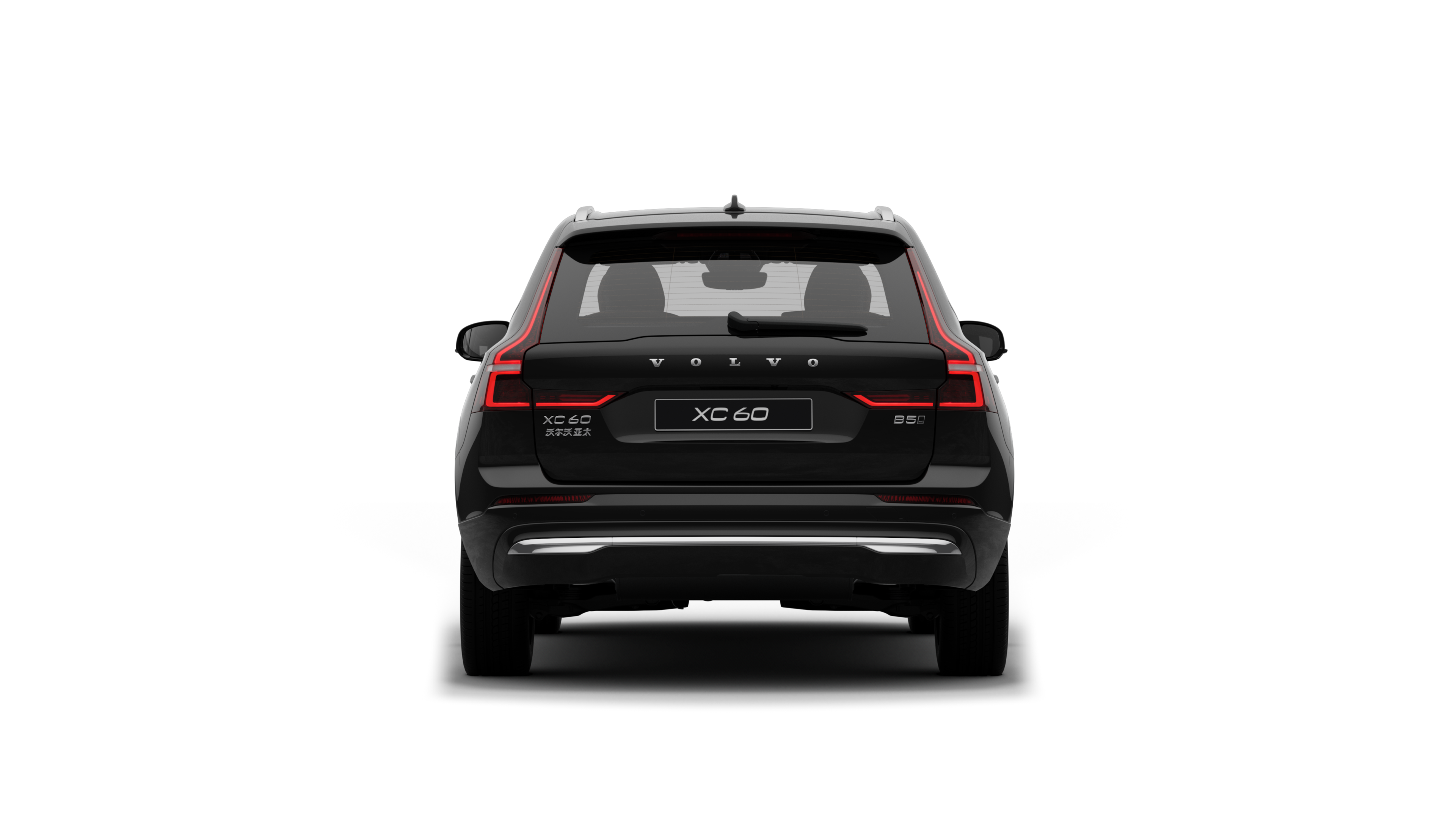 沃尔沃汽车后视图在朴素的工作室背景下。