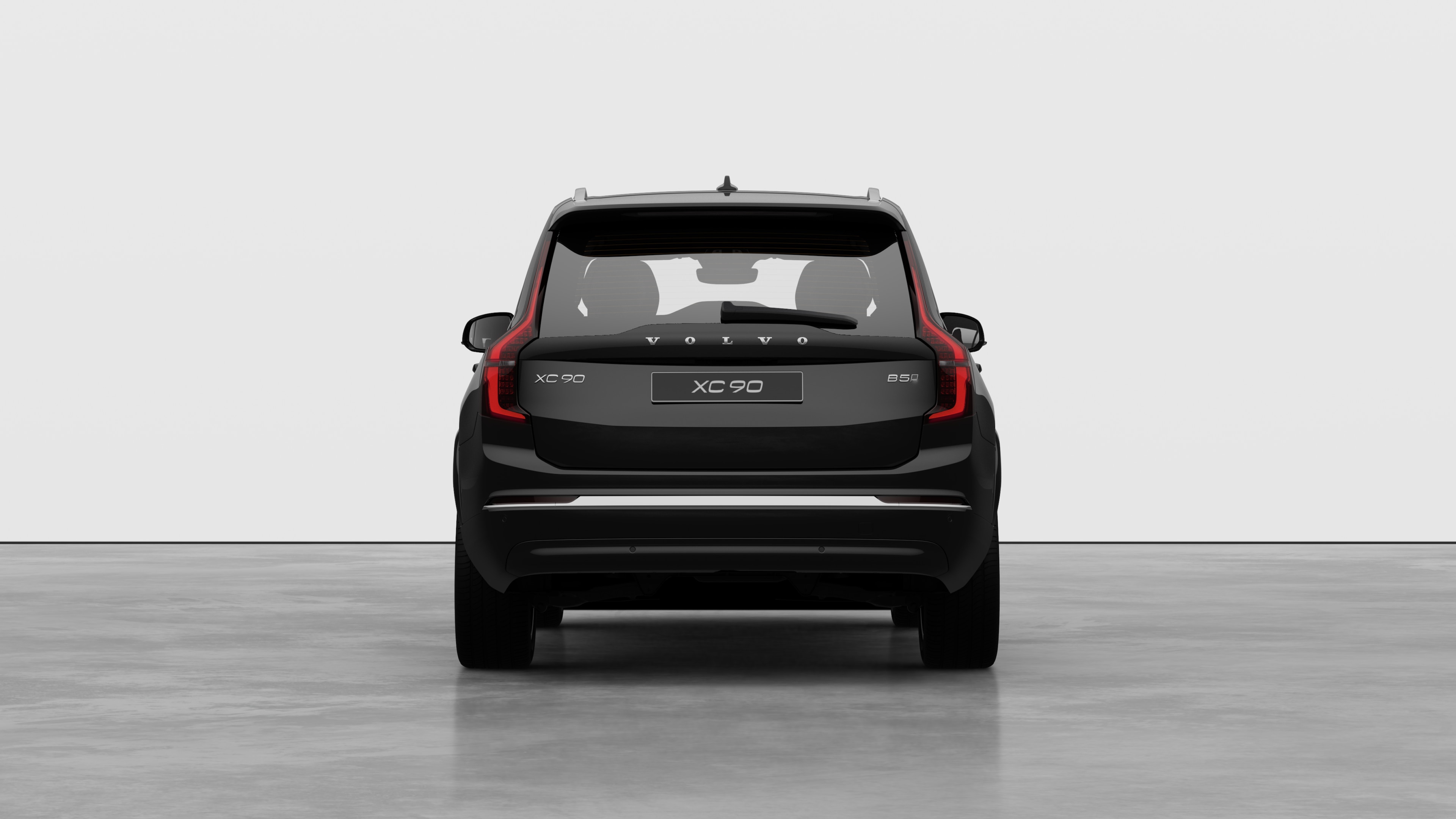 沃尔沃汽车后视图在朴素的工作室背景下。