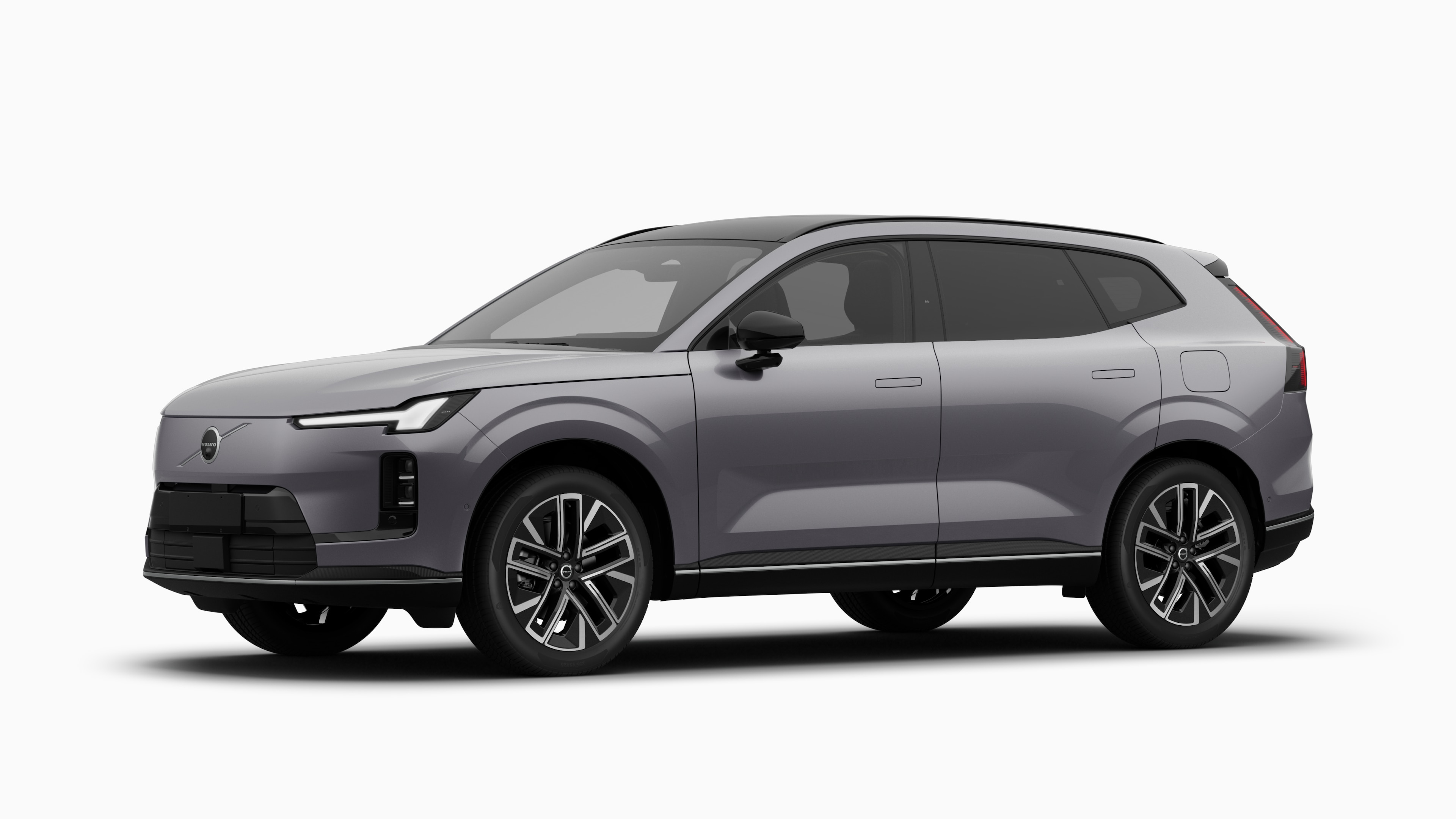 沃尔沃汽车外观四分之三视图,朴素的工作室背景。