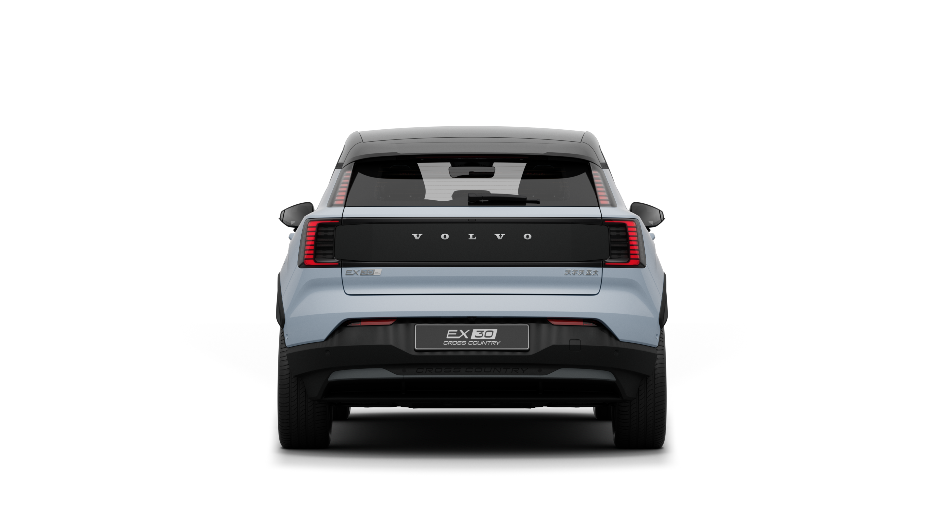 沃尔沃汽车后视图在朴素的工作室背景下。