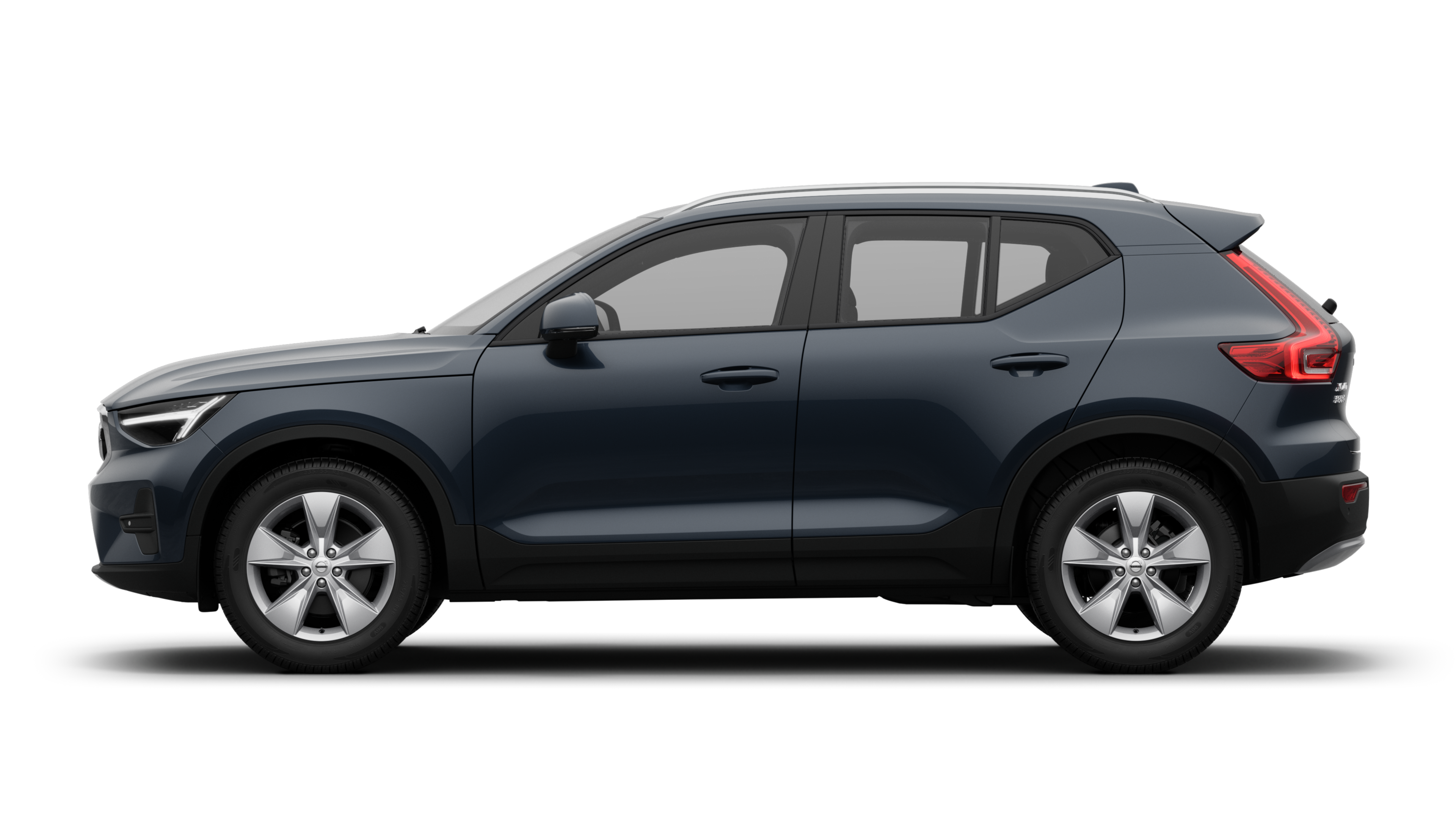 沃尔沃汽车在朴素的工作室背景下的侧视图。不存在其他详细信息或标识符。