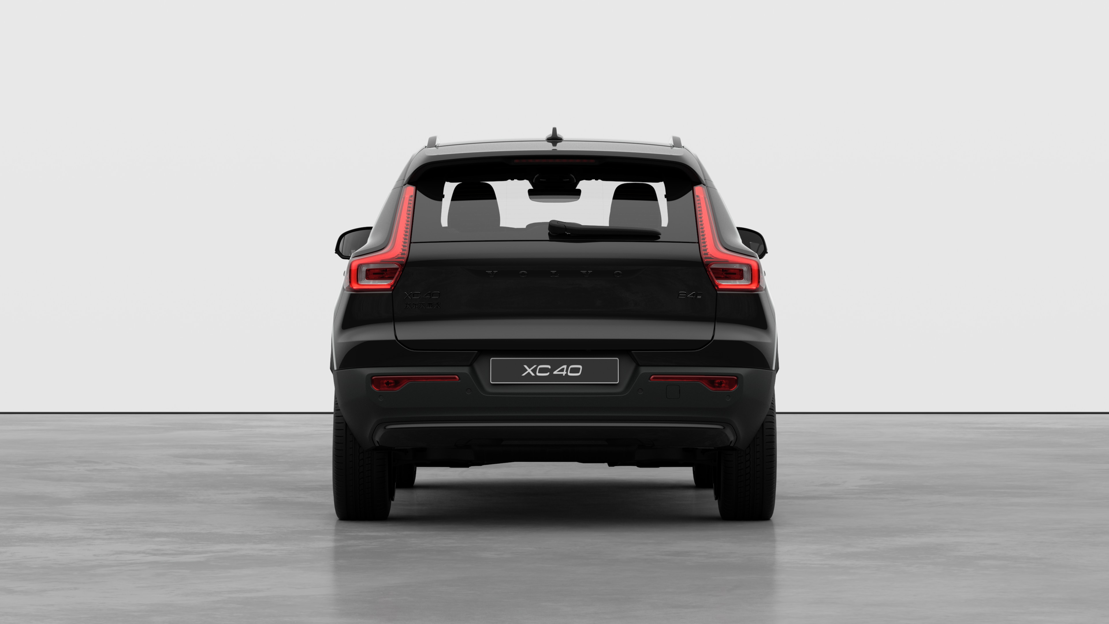 沃尔沃汽车后视图在朴素的工作室背景下。