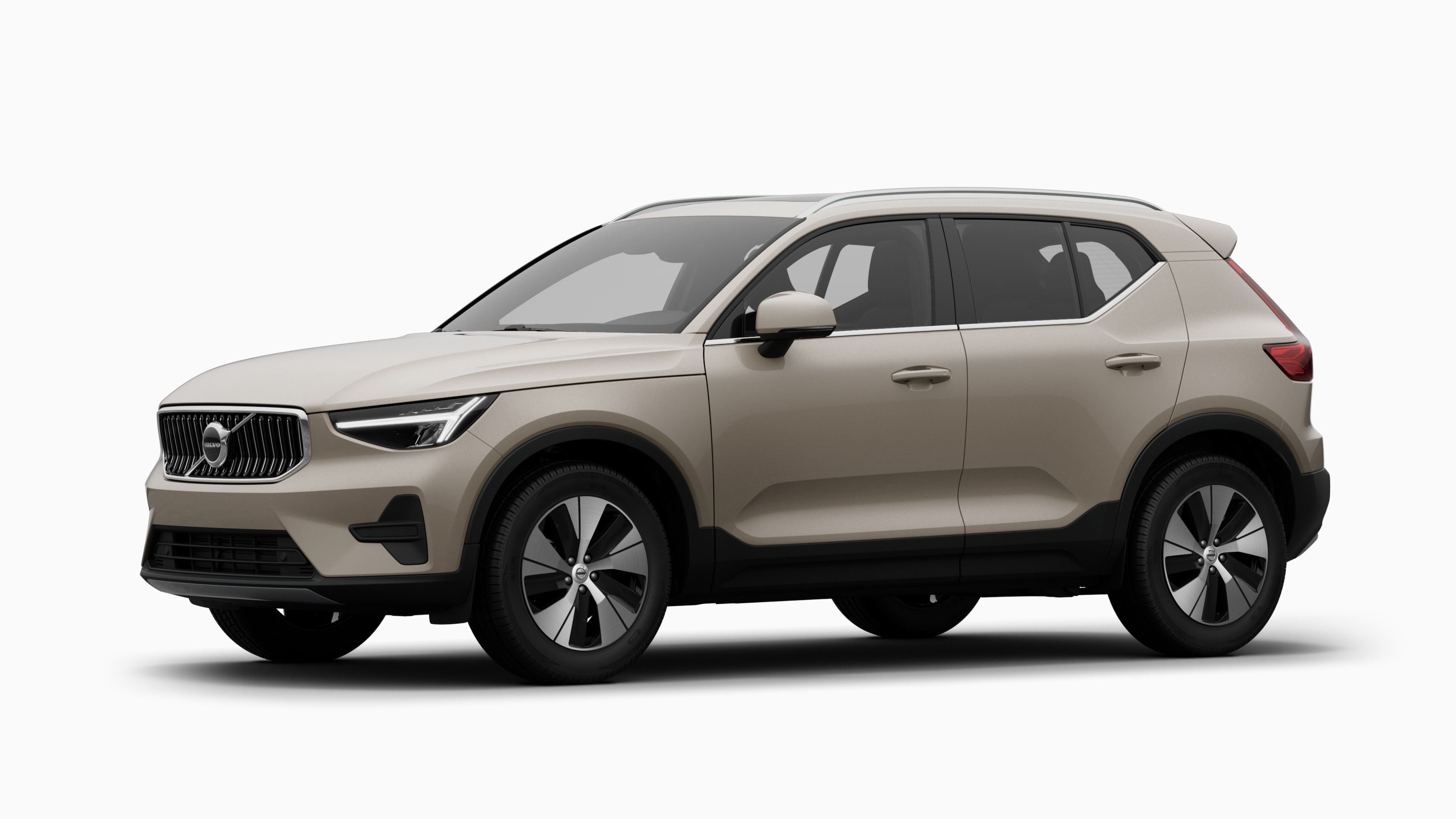 沃尔沃汽车外观四分之三视图，朴素的工作室背景。