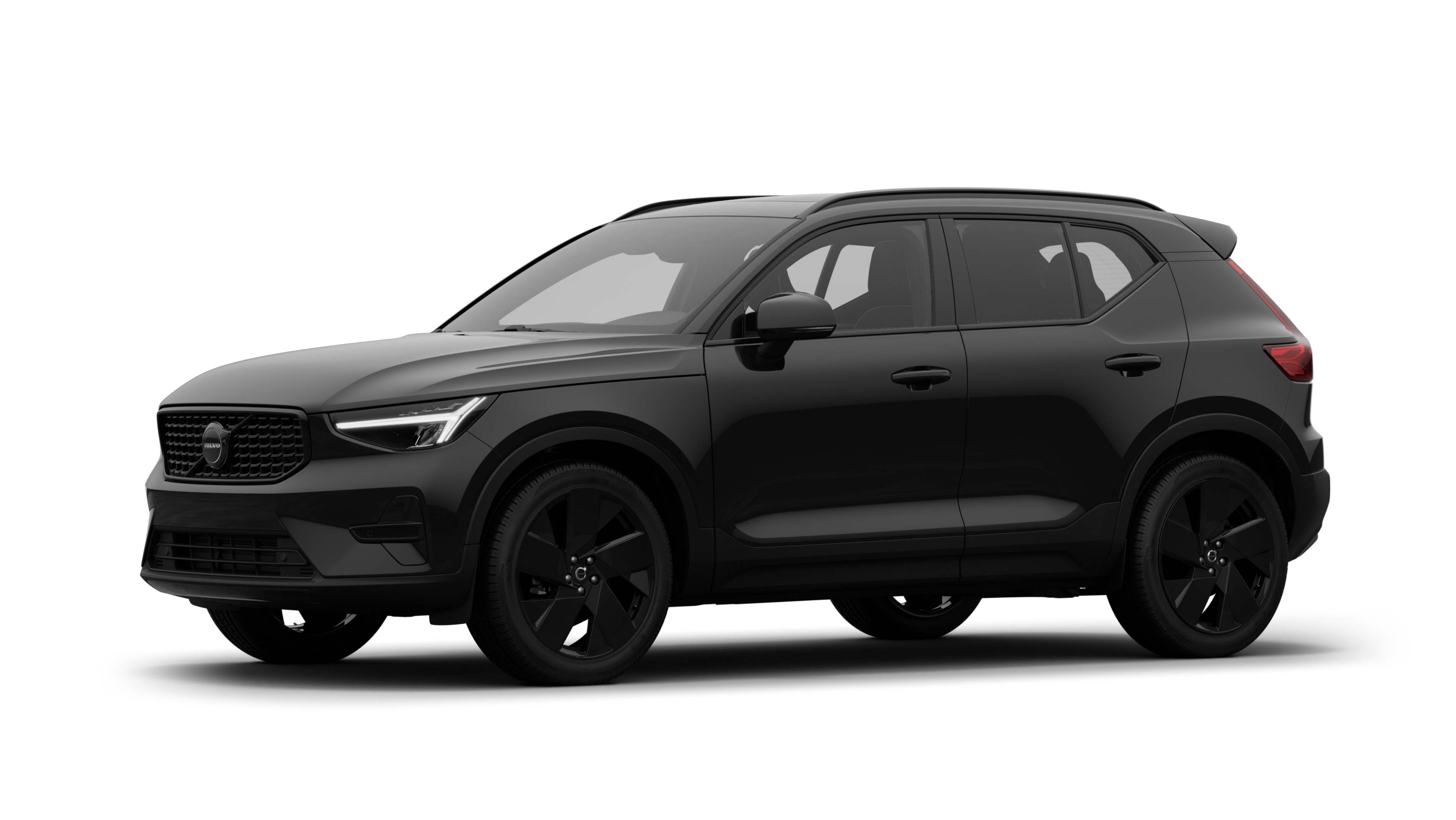 沃尔沃汽车外观四分之三视图，朴素的工作室背景。