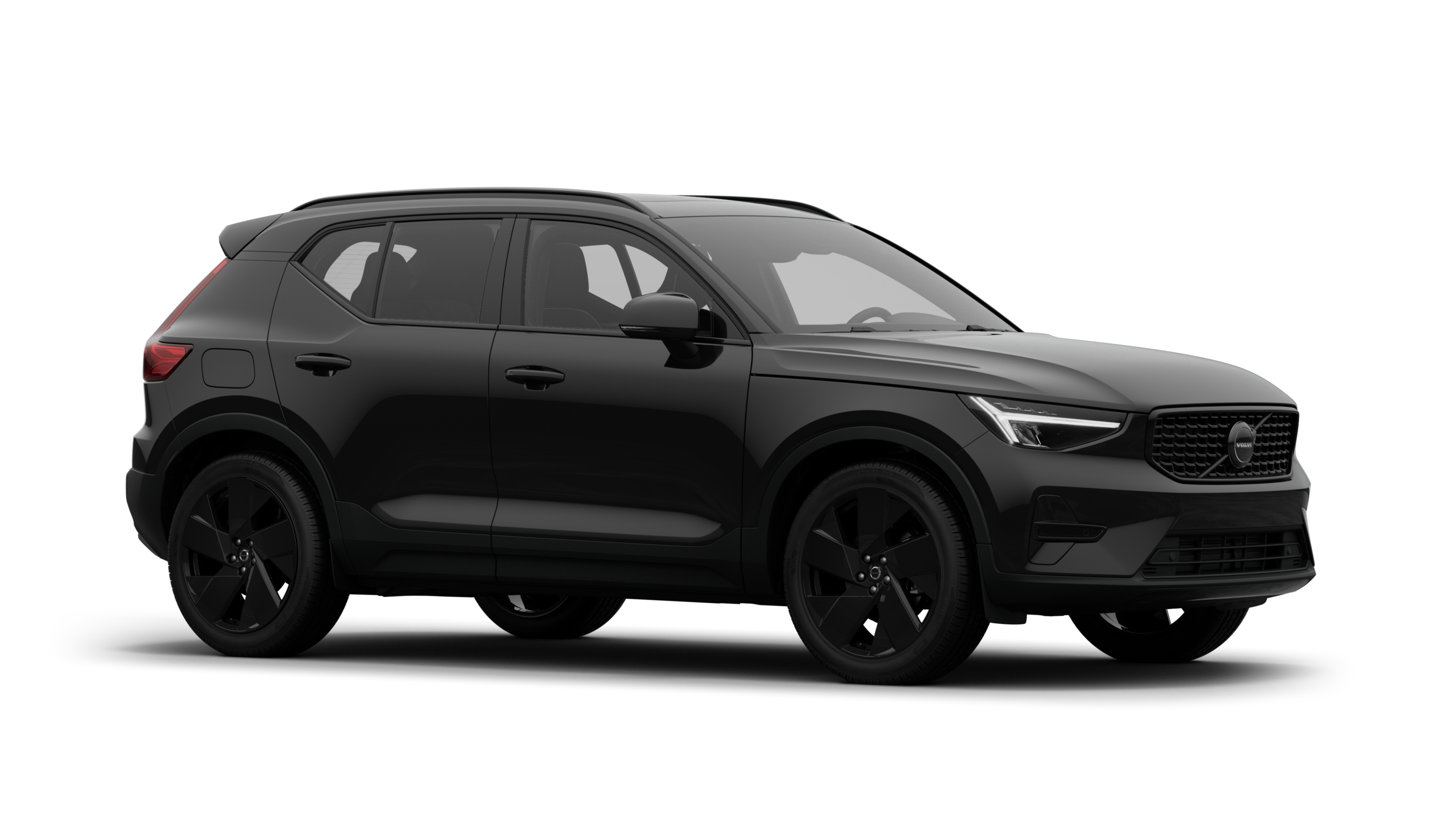 沃尔沃汽车外观，四分之三的视图，在朴素的工作室背景中。