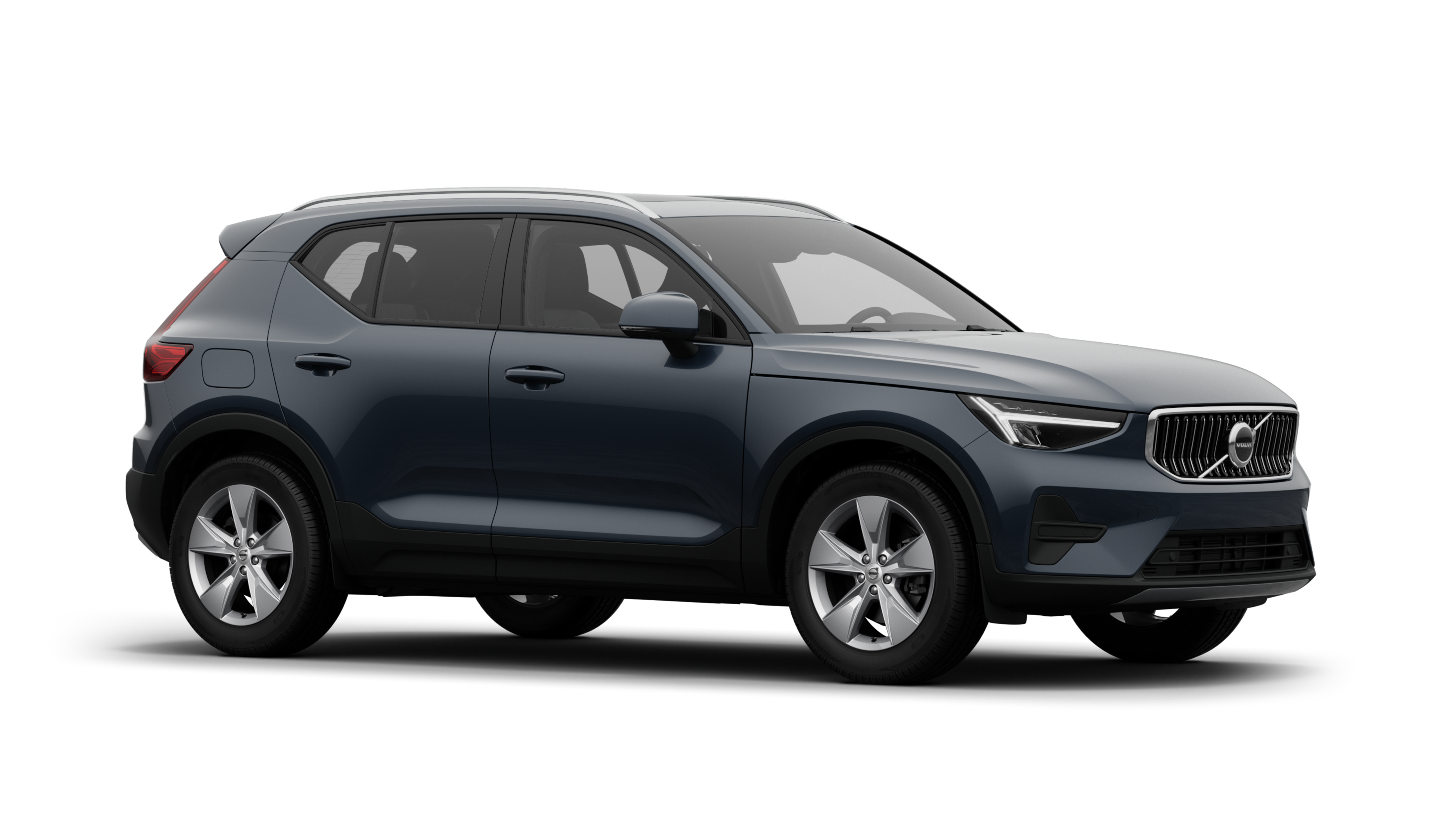 沃尔沃汽车外观，四分之三的视图，在朴素的工作室背景中。