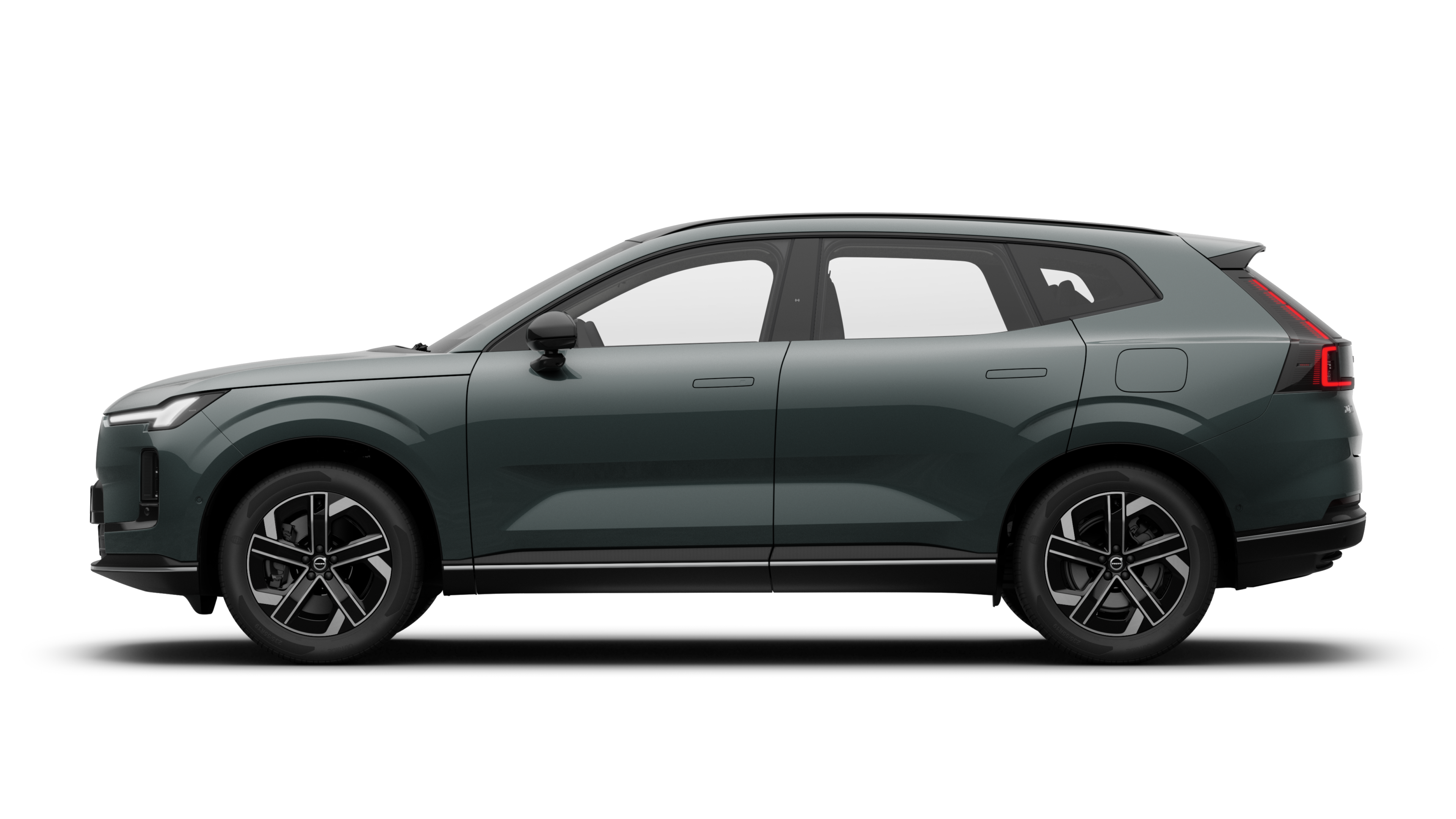 沃尔沃汽车在朴素的工作室背景下的侧视图。不存在其他详细信息或标识符。