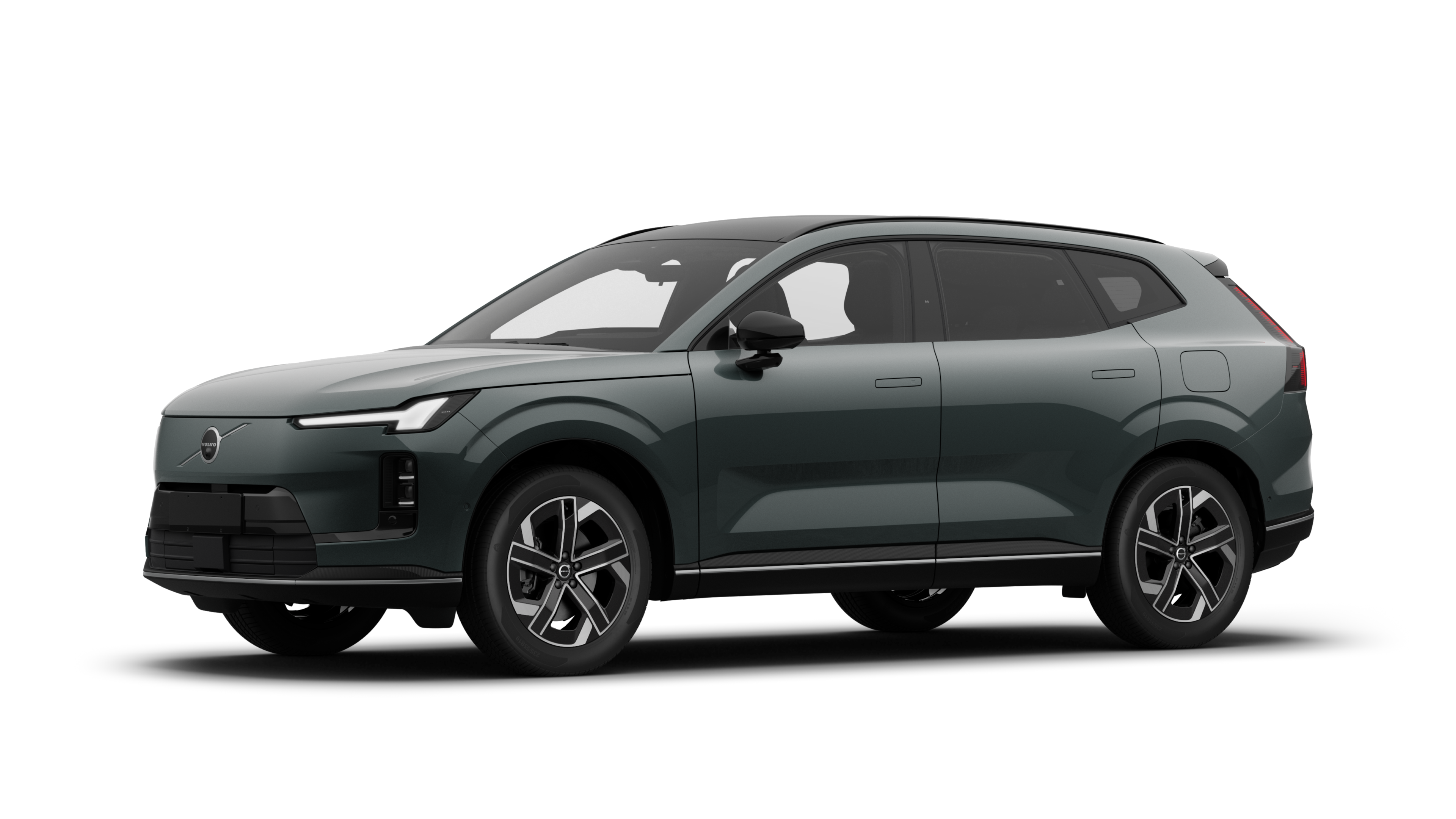 沃尔沃汽车外观四分之三视图，朴素的工作室背景。