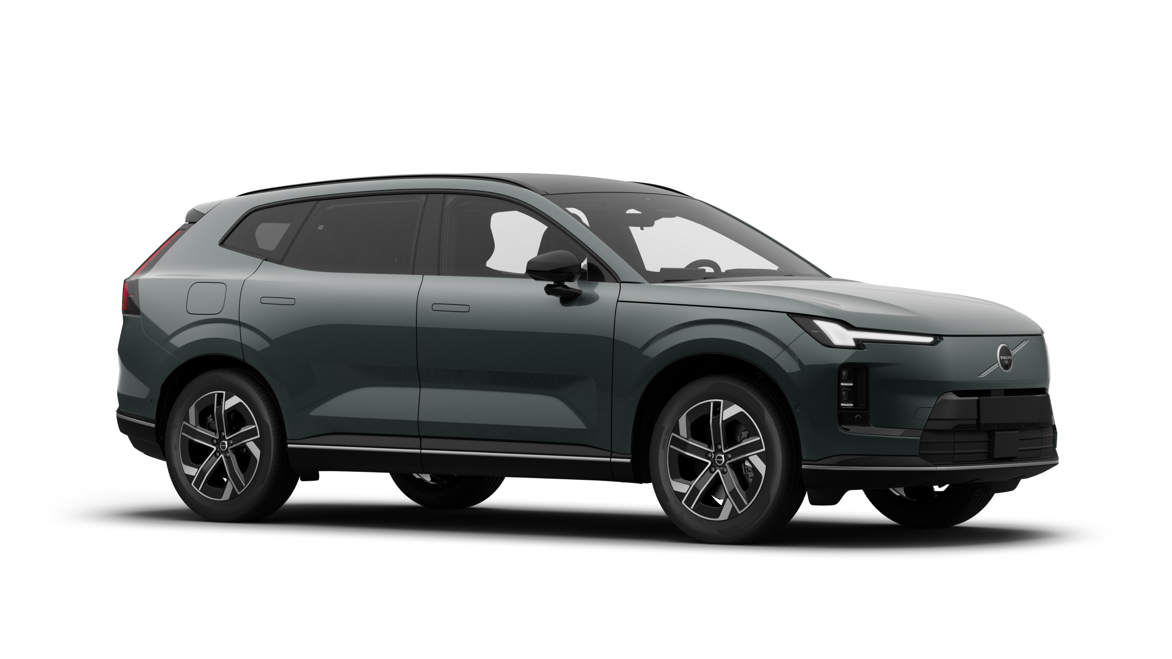 沃尔沃汽车外观，四分之三的视图，在朴素的工作室背景中。